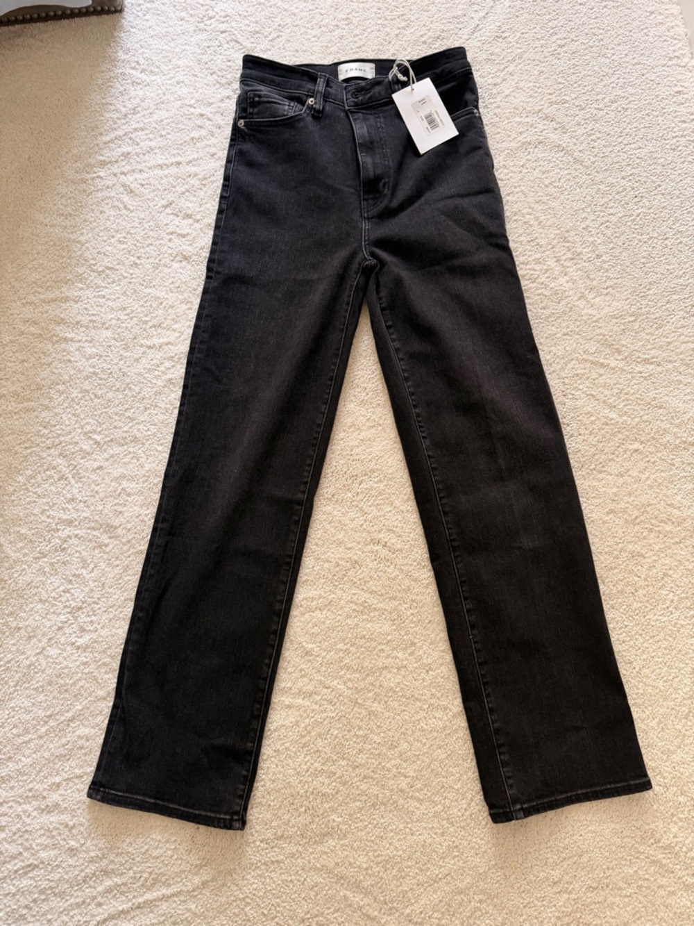 BRAND NEW FRAME High-Rise Straight Leg Jeans - Black